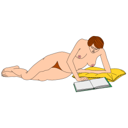 A woman is reading a book