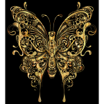 Abstract Butterfly II Gold With Background