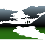 Abstract Family Landscape Silhouette
