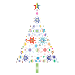 Abstract Snowflake Christmas Tree By Karen Arnold Prismatic No Background