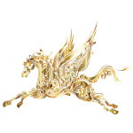 Abstract Winged Horse Gold