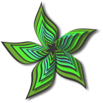Abstract Flower Shape Green Color