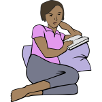 African woman reading
