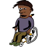 African man in a wheelchair