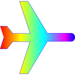 Airplane rainbow colors