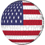 America Flag Sphere Jigsaw Puzzle