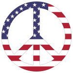 American Flag Peace Sign With Stroke