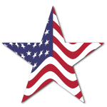 American Flag Star With Drop Shadow