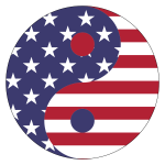 American Flag Yin Yang With Stroke