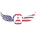American Peace Sign With Wings With Stroke