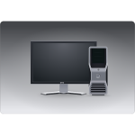 Computer CPU and monitor vector iamge