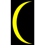 Yellow crescent Moon