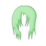 Vector illustration of green hair for child figure