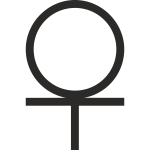Ankh cross 3/4 Below Circle hieroglyph vector image