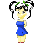 Chibi female character vector clip art