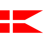 National flag of Denmark in its split form vector graphics
