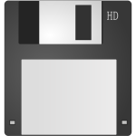 Grayscale computer diskette vector clip art