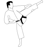 Vector clip art of man in karate pose