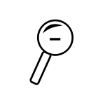 Black and white magnifying glass vector image