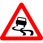 Slippery road vector roadsign