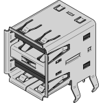 Connector for USB dual type A vector image