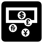 AIGA currency exchange inverted sign vector clip art