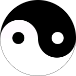 Black and white Yin-yang vector image