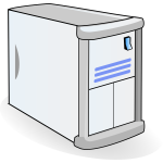 Network server with shadow  vector image
