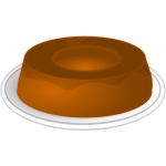 Caramel pudding on a plate vector image