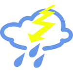 Rain and thunder weather symbol vector image