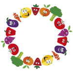 Anthropomorphic Fruits And Vegetables Frame Large