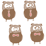 Owls with ties