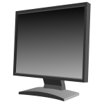 Black flat screen LCD monitor vector image