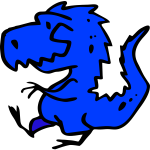 Illustration of abstract blue dinosaur