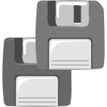 Vector clip art of two computer diskettes