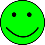 Happy green positive face emoticon vector illustration