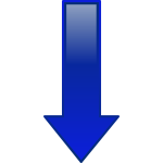 Vector drawing of simple blue download icon