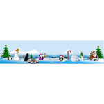 North Pole Christmas scene vector drawing