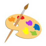 Artists Palette And Brush