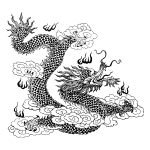 Asian Dragon Line Art 2