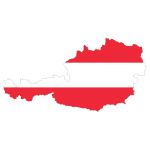 Austria Map Flag With Stroke