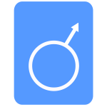 Vector illustration of modern blue men's toilet sign