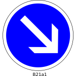 To the right direction only road sign vector image