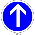 Direction straight on only road sign vector image