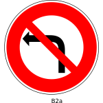 No left turn traffic order sign vector image