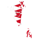 Bahrain Map Flag With Coat Of Arms
