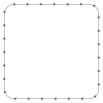 Barbed Wire Rounded Square Frame Border
