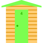 Beach Hut Green Door