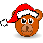 Teddy bear with Christmas hat vector image