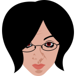 Girl face with glasses